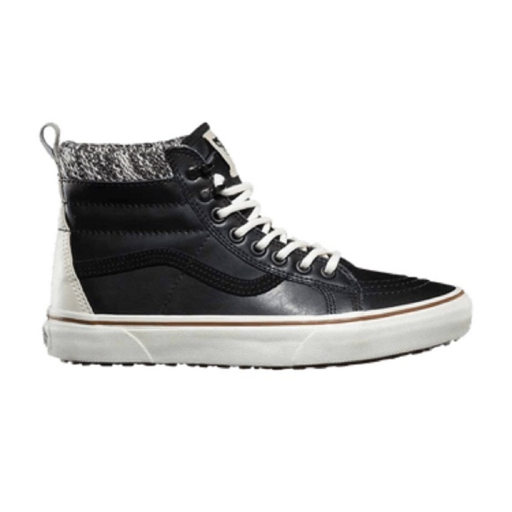 Vans Sk8-Hi MTE leather sneakers in the Black/Marshmallow colorway